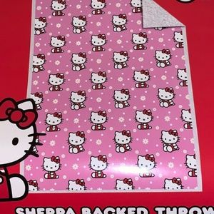 NEW WITH TAGS  Hello Kitty PINK SHERPA blanket 46 x 60
